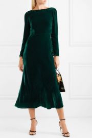 Tina open-back velvet midi dress at Net A Porter